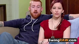 Sexy swinger couple is ready to meet their roasting pioneering house partners&period;